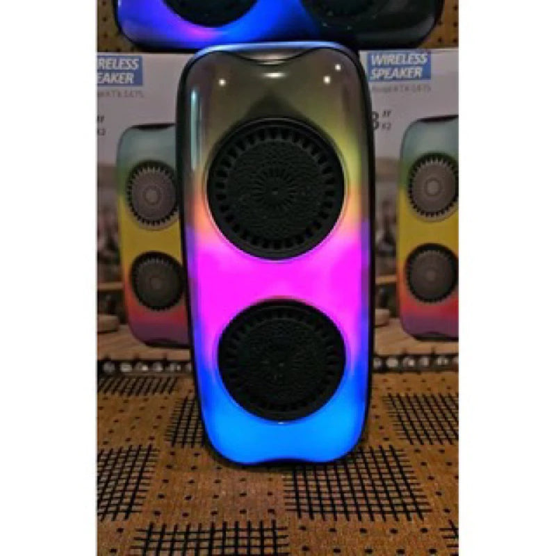 parlante 4x2 pulga ktx (luz led colores)