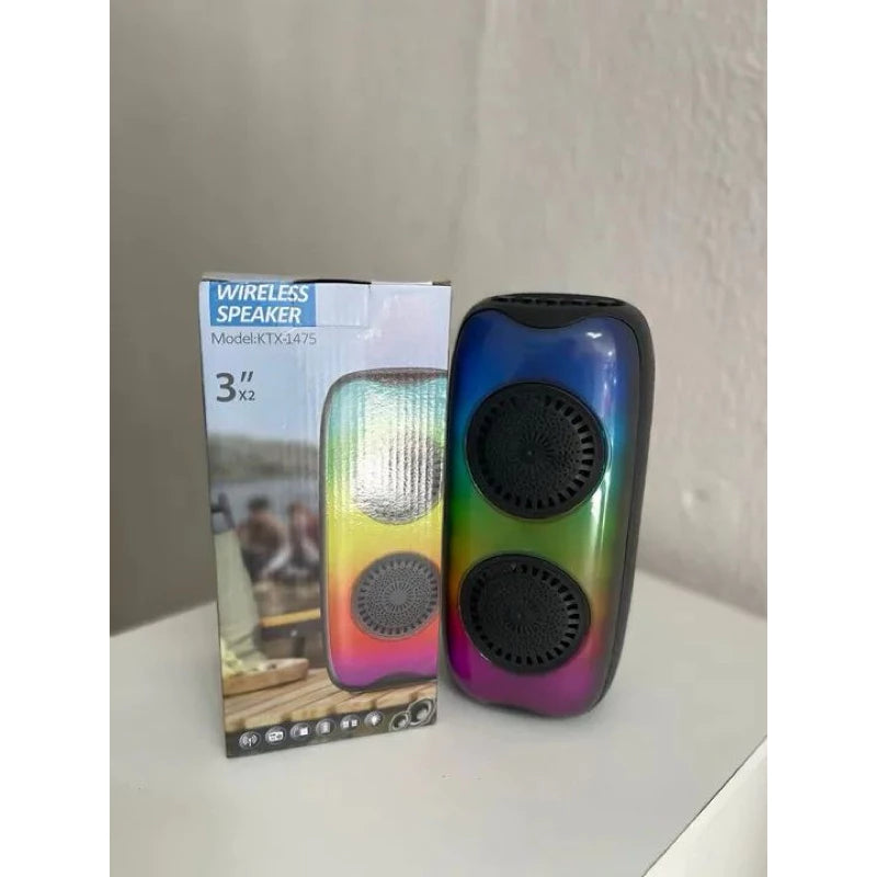 parlante 4x2 pulga ktx (luz led colores)